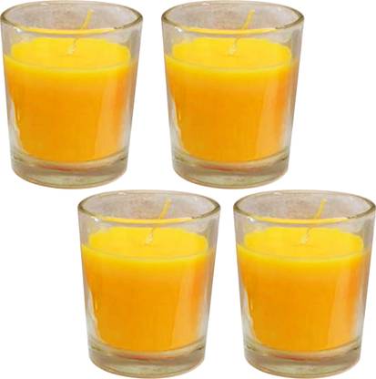Gold Autumn Votive Candles (Set of 4)