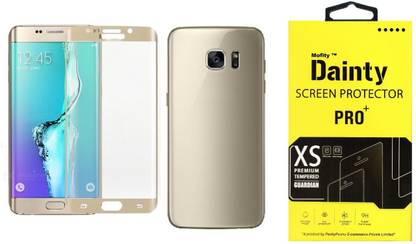 Dainty Tempered Glass Guard for Samsung Galaxy S6 Edge Plus (5.7 inch, Gold) (Front and Back) (Full Screen Coverage)
