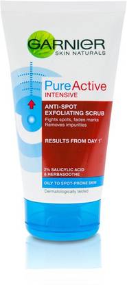GARNIER Pure Active Intensive Anti Spot Exfoliating Scrub(Imported Made In FRANCE) Scrub