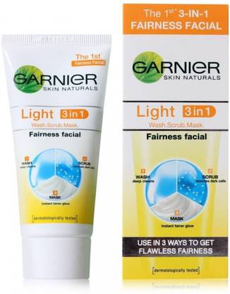 GARNIER Light 3 in 1 Wash - Scrub and Mask Scrub