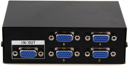MEF 4 Port Vga Switch - Splitter Connect 4 Monitors To 1 Cpu Or 4 Cpu To 1 Monitor Media Streaming Device