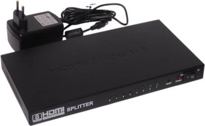 SPEED Plastic Black HDMI Splitter 1 Input 8 Output Media Streaming Device
