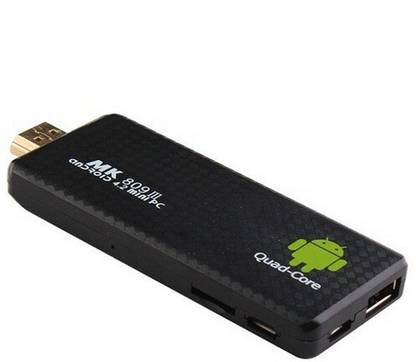 Super-IT Mini Quad Core Pc/Tv Android Stick With Memory Card & Usb Input Media Streaming Device