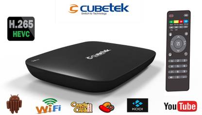 Cubetek H.265V Smart TV Box, KODI, Android KitKat, Quad Core,1gb DDR Ram Media Streaming Device