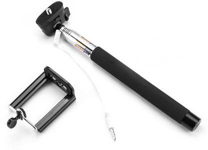 Root13 Root 13 Smile N Click Aux Black Color Selfie Stick Cable Selfie Stick