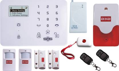 D3D Model D9 with 2 PIR + 2 Door+1 Panic Button +1 Vibration+ 2 Remote+Siren Touch Screen Smart phone iOS/ Android Mobile apps Wireless Sensor Security System
