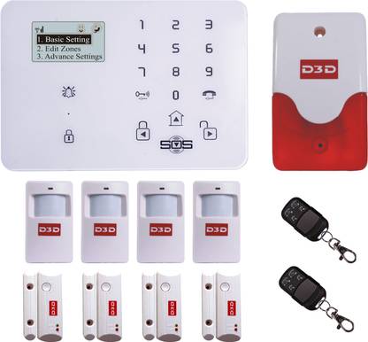 D3D Model D9 with 4 PIR + 4 Door+ 2 Remote+Siren Touch Screen Smart phone iOS/ Android Mobile apps Wireless Sensor Security System