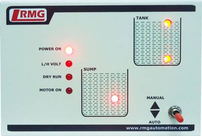 RMG Fully Automatic Water Level Controller for Motor Pump Operated by Starter upto 1.5 HP - Tank & Sump Wired Sensor Security System