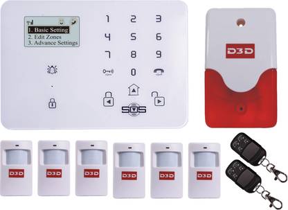 D3D Model D9 with 6 PIR + 2 Remote+Siren Touch Screen Smart phone iOS/ Android Mobile apps Wireless Sensor Security System