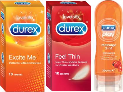 DUREX Excite Me & Feel Thin Combo with Lube