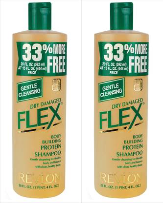 Revlon Flex Body Building Protein Shampoo Dry Damaged - Pack of 2