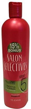 Salon Selectives Shampoo, Balanced Cleansing Level 5, Smooths & Shines, normal Healthy Hair, Color Safe, 14 Fl Oz