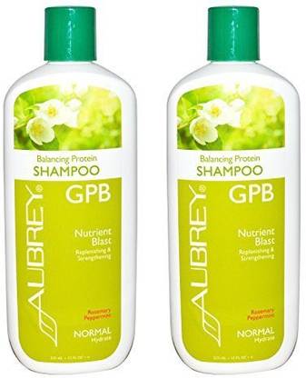 Aubrey Organics GPB Balancing Protein Shampoo Rosemary Peppermint With Organic Aloe, Olive Oil, Milk Protein and Organic Soy Protein, 11 fl oz (325 ml) (Pack of 2)