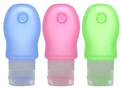 iNeibo Silicone Travel Bottles 3 Pack - ?TSA Airline Carry-On Approved? - Squeezable &amp; Refillable Travel Containers For Shampoo, Conditioner, Lotion, Toiletries (2oz)