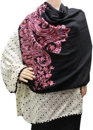 MATELCO Pure Wool Embroidered Women Shawl