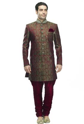 MANYAVAR Exquisite Self Design Sherwani