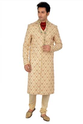 MANU Classic Self Design Sherwani