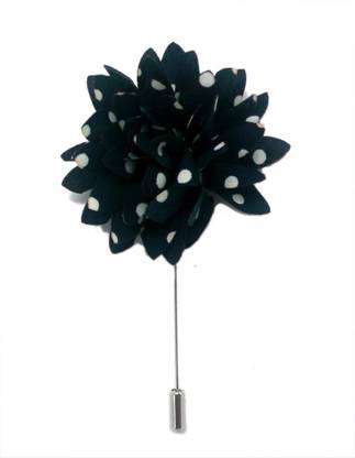 BLACKSMITH Blue And White Opulent Flower Lapel Pin Polyester Sliding Pin Shirt Stud