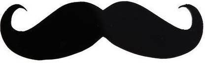 Outdazzle Mustache 3D Car-Bike Sticker Acrylic Material With TAPE Plastic Fixed Back Shirt Stud