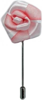 BLACKSMITH Two Tone Light Pink Flower Lapel Pin Brooch