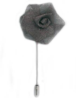 BLACKSMITH Dark Grey Flower Brass Sliding Pin Shirt Stud