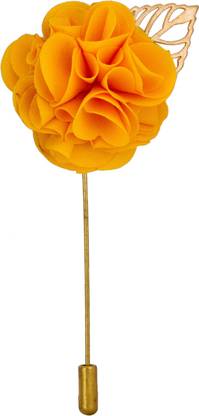 Avaron Projekt Handmade Yellow Bunch Flower Stainless Steel Sliding Pin Shirt Stud
