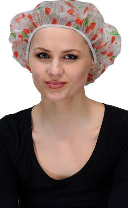 HomeGenie Reusable Elastic Water Proof Shower Cap Set of 3