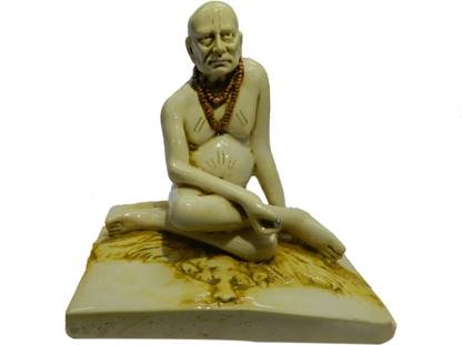The Nodding Head Swami Samartha Sitting On Tiger Skin Statue Decorative Showpiece  -  13 cm