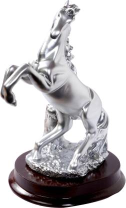 Oyedeal Galloping Stallion Horse Silver Decorative Showpiece  -  19 cm