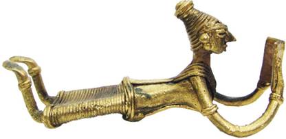Kraftnation Dhokra Art Book Reading Lady Decorative Showpiece  -  5 cm