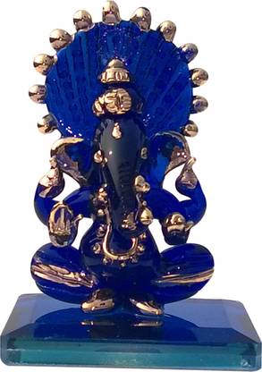 Mann Retails Ganesh ji chakra of blue crystal Decorative Showpiece  -  6.5 cm