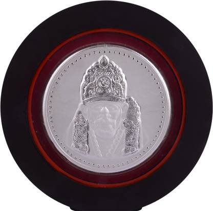Siri Creations 999 Pure Sai Baba With Acralyic Frame Decorative Showpiece  -  19.5 cm