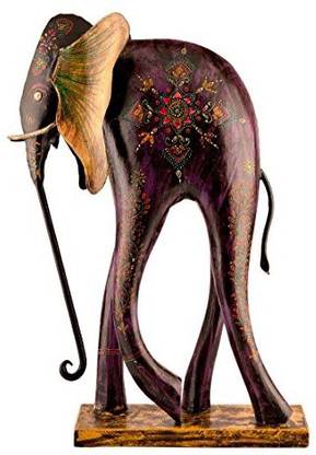 Collectible India Lucky Elephant Statue - Hand Painted Animal Figurine - Excellence of Design Decorative Showpiece  -  30.48 cm