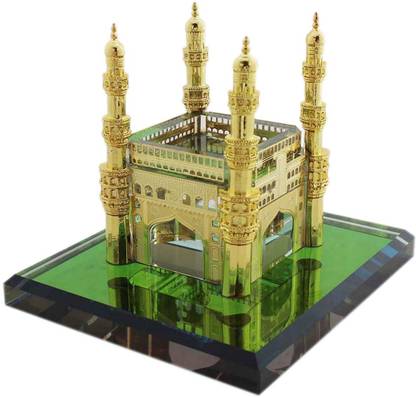Tootpado Mini Size Hyderabad Charminar Showpiece Made of Crystal (8.5x7.5x7.5 cm) - Gold (1h96) - Decorative Showpiece  -  7.5 cm