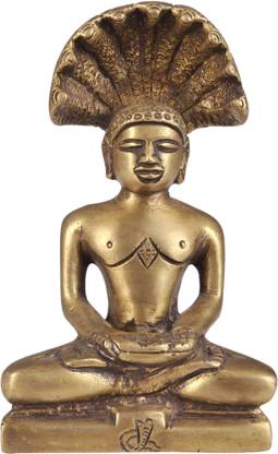 EXOTIC INDIA First Jain Tirthankara Rishabha Deva (Small Statue) Decorative Showpiece  -  12 cm