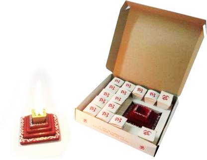 Shadow Fax Sadhna Shudhi Dainik Yagna Mini Pooja Hawan Kund With 21 Herbs Decorative Showpiece  -  4 cm
