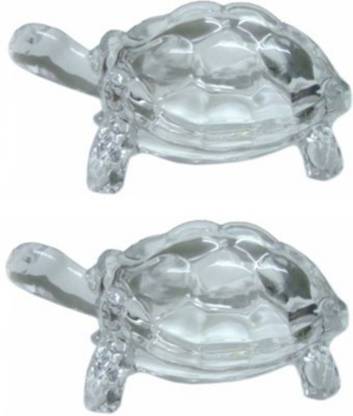 SIDHIVINAYAK ENTERPRISES Feng Shui Clear Crystal Tortoise Turtle For Shining Your Luck Decorative Showpiece  -  3 cm