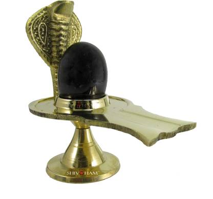 SHIVOHAM Shaligram Shivling Lingam Decorative Showpiece  -  12 cm