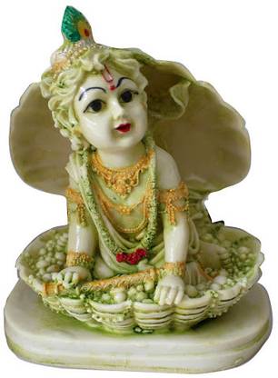 Dekor World Krishna in Sheel Decorative Showpiece  -  10 cm