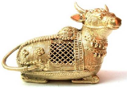 Cosmicworld Sleeping Bull Decorative Showpiece  -  11 cm