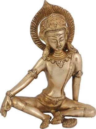 ARIHANT CRAFT Ethnic Decor Devraj Inder Idol Lord Indra Statue Indar Devta Sculpture Hand Work Decorative Showpiece  -  18.5 cm
