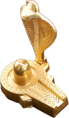 Indoart SHIV LING 24K GOLD PLATED MEDIUM Size Decorative Showpiece  -  6 cm