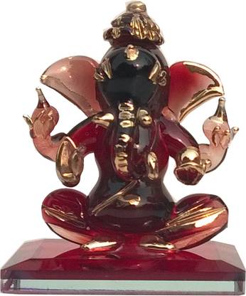 Mann Retails Ganesh ji tilak of red crystal Decorative Showpiece  -  6 cm