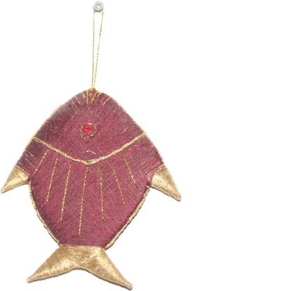 sarvsiddhi Single Fish With Loop Hanging Decorative Showpiece  -  13 cm