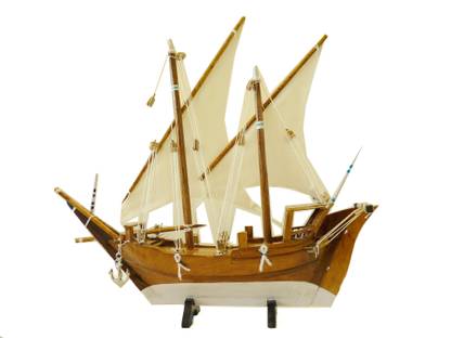 Wondercraft Decorative Wooden Ship/Boat/Uru Decorative Showpiece  -  19 cm