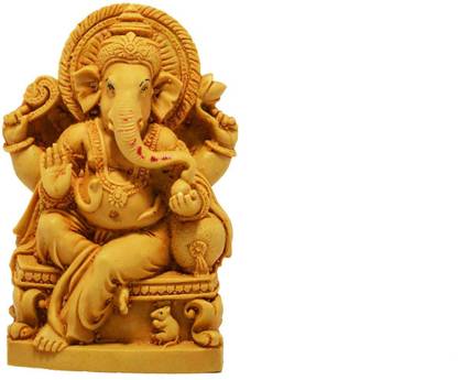 Crafts For You Ganesha Sitting on Sinhasan Decorative Showpiece  -  15 cm