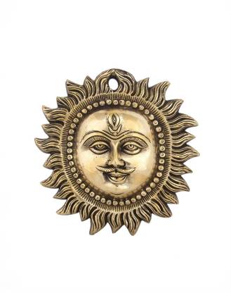 Priyakala Powerful Sun Face Metal Craft Decorative Showpiece  -  15.88 cm