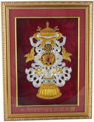 JPS Retail Tibetan Kalachakra Symbol in Frame Decorative Showpiece  -  30 cm