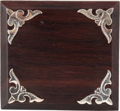 Siri Creations Silver wooden peeta Decorative Showpiece  -  7 cm