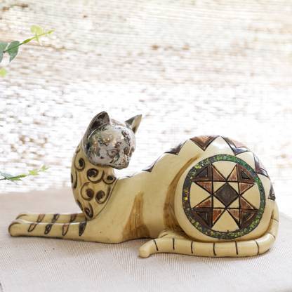 Mora Taara Mohican Sitting Cat Decorative Showpiece  -  20.32 cm